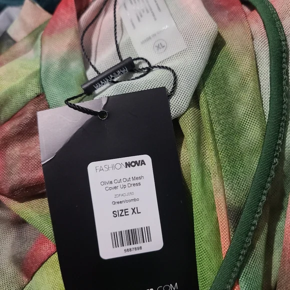 Fashion Nova Olivia Cut Out Mesh Cover Up Dress NWT - Picture 3 of 6